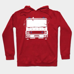 Dennis 1980s British classic fire engine monoblock white Hoodie